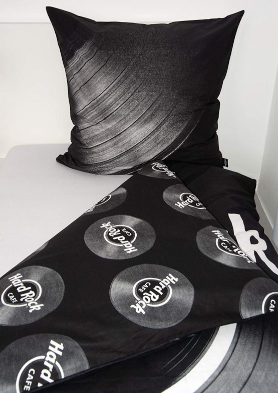 Herding Hard Rock Bedding Set, Reversible Design, Duvet Cover 135 x 200 cm, Pillow Case 80 x 80 cm, Cotton/Renforcé, Black - Image 4