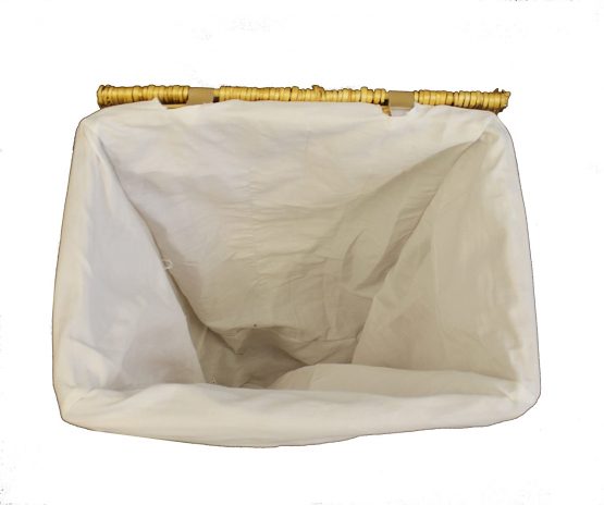 JVL Classic Honey Tapered Willow Wicker Lined Washing Linen Laundry Basket, 57 x 45 x 32 cm - Image 2