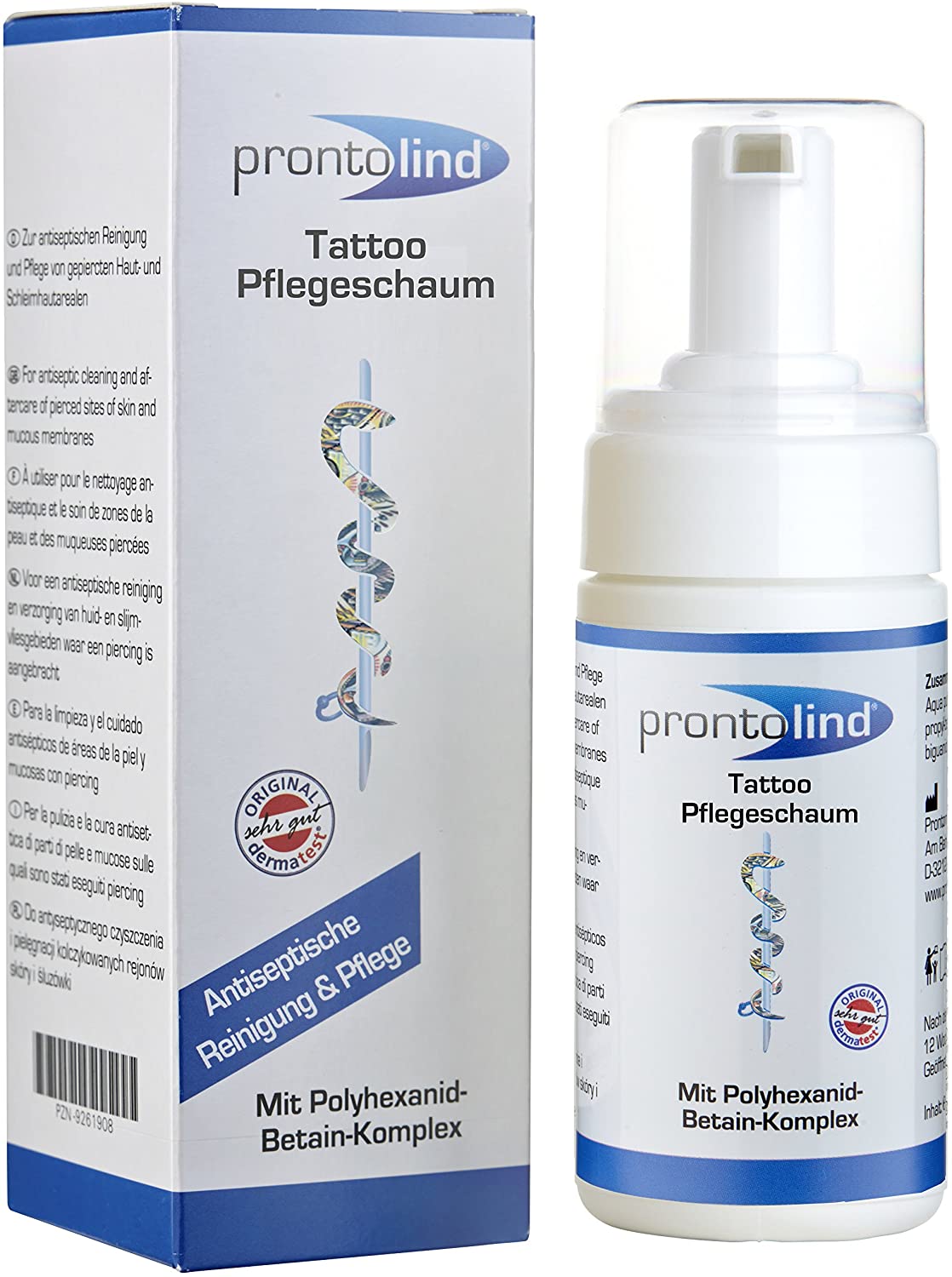 ProntoLind Tattoo Foam - 100 ml - Optimal Care for Tattoos - Prevents Inflammation & Maintains Colour Brilliance
