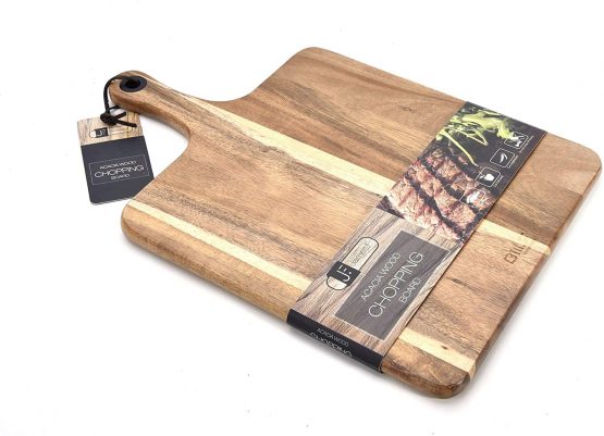 Bill F Since 1983 Acacia Wood Pizza Board/Serving Tray,Pizza Paddle Chopping Board Baking Shovel Cake Lifter for Moving Pizza, Cookies Pie, Cakes, Bread, 15.4 x 9.8 x 0.6 Inch