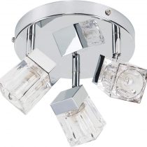 Modern Chrome Ice Cube 3 Way IP44 Rated Bathroom Ceiling Light Spotlight