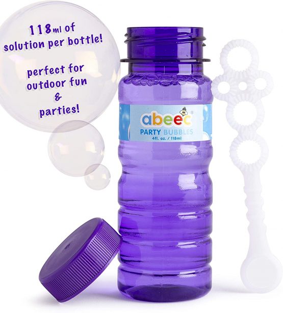 abeec 24 Pack Bubbles Solution - Pack of 24 Party Bubbles with Wands Included - Party Bag Filler or Bubbles for Outdoor Games - 24 x 118ml Bubble Mixture Bottles - Image 2