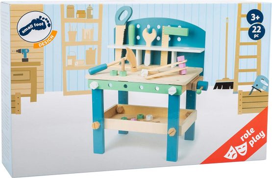 Small Foot 11376 Scanline Compact, Children's Workbench Made of FSC Wood, with Tools and Accessories Toys, Multicolored - Image 2