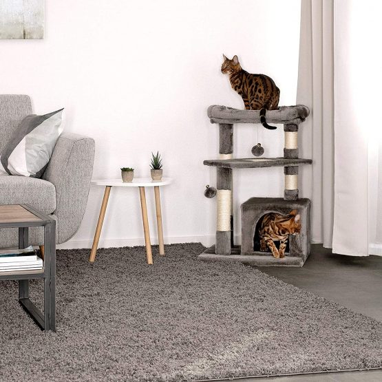 dibea KB00736 Cat Scratching Post Height 75 cm Dark Grey - Image 3