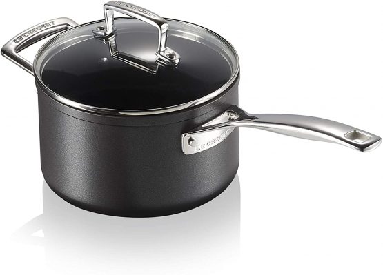 Le Creuset Toughened Non-Stick Saucepan Set with Lids- 3 Pieces, Ø 16, 18, 20 cm, Black - Image 2