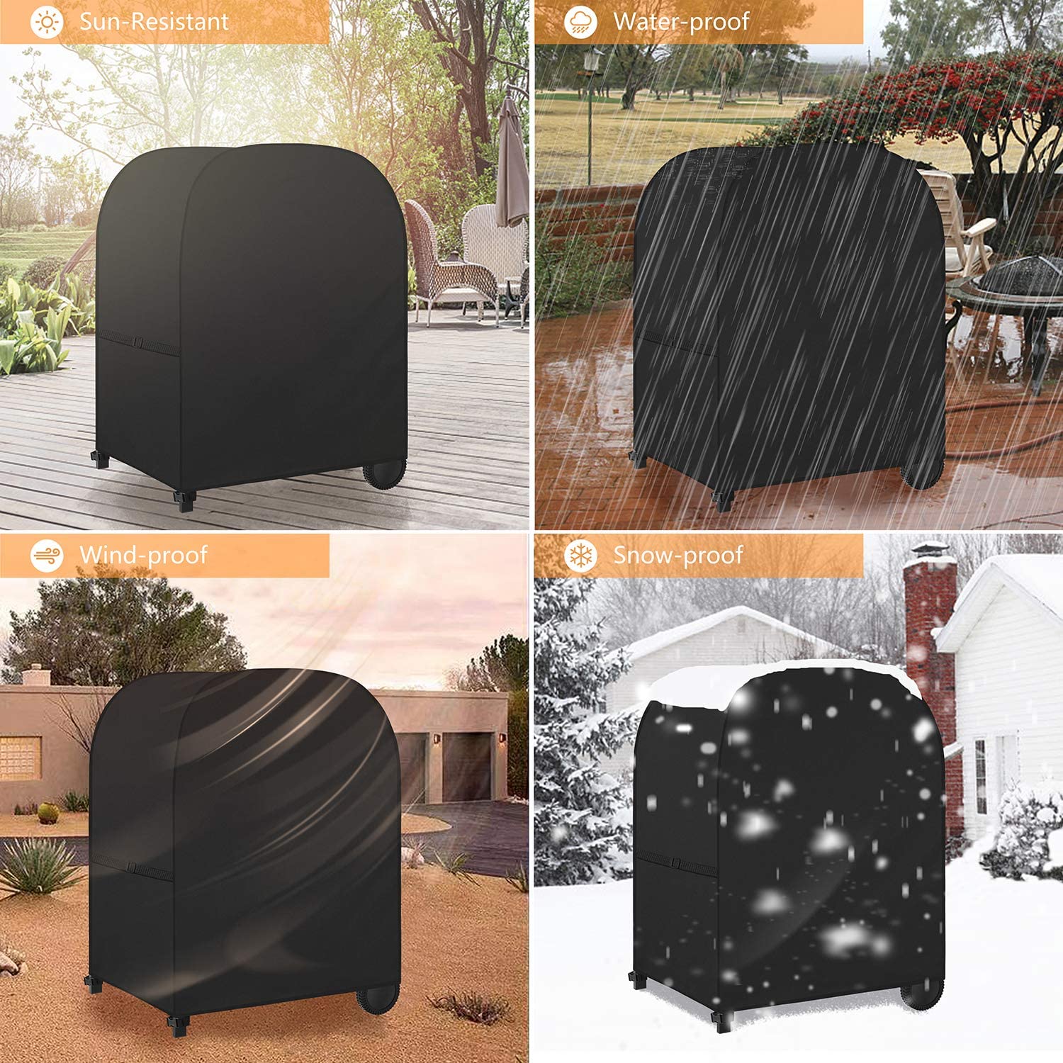 Dokon Premium Barbecue Covers Waterproof Heavy Duty Oxford Fabric Gas BBQ Cover Windproof Anti-UV Large Outdoor Barbeque Grill Cover fits Weber - Image 2