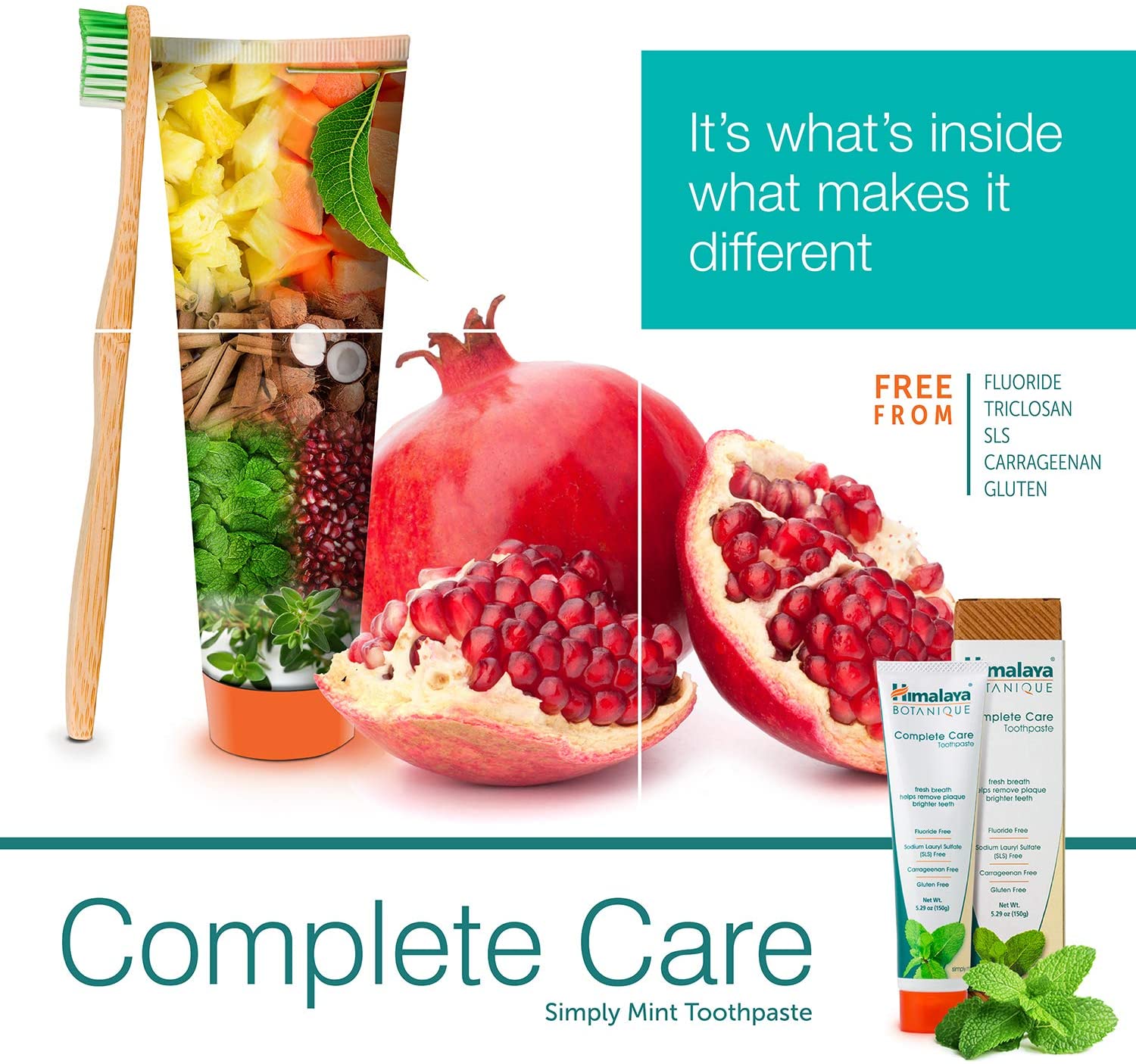 Himalaya Botanique Simply Mint Complete Care Toothpaste Refreshing Mint Flavour, 150 g (Pack of 1) - Image 3