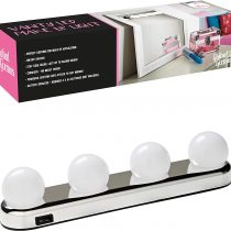Global Gizmos 45709 LED Vanity Mirror Lights / Hollywood Style Makeup Mirror Lights / Suction Cups To Attach To Any Mirror / Battery Operated & Cordless / 30cm Length