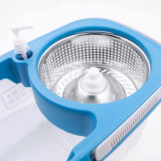BLACK+DECKER BXBK0001GB 360° Spin Mop & Bucket with Stainless Steel Drum, 44cm x 24cm x 23cm, White, 61039 - Image 3