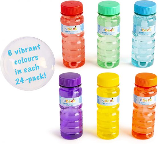 abeec 24 Pack Bubbles Solution - Pack of 24 Party Bubbles with Wands Included - Party Bag Filler or Bubbles for Outdoor Games - 24 x 118ml Bubble Mixture Bottles - Image 4
