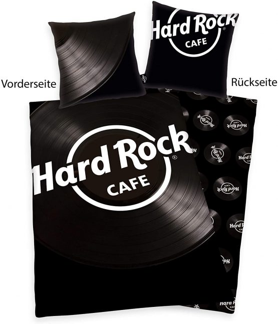 Herding Hard Rock Bedding Set, Reversible Design, Duvet Cover 135 x 200 cm, Pillow Case 80 x 80 cm, Cotton/Renforcé, Black - Image 2