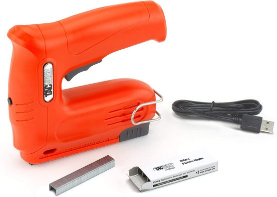 Tacwise 1563 Hobby 53-13EL Cordless 4V Nail Gun with 200pcs Staples Electric Stapler, Orange