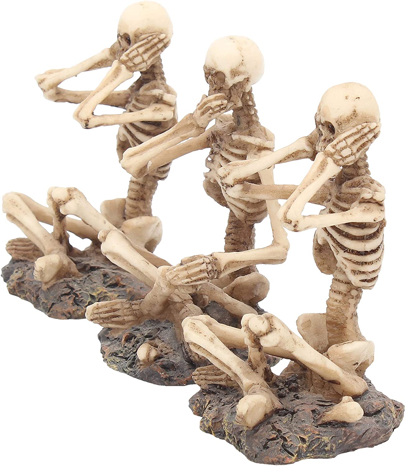Nemesis Now AL50292 See No, Hear No, Speak No Skeletons Figurine , Ivory, Cream - Image 2