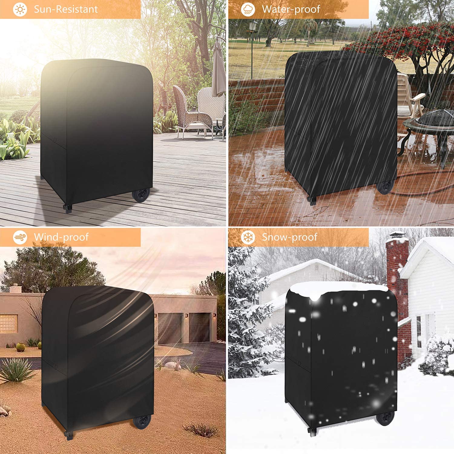 Dokon Premium Barbecue Covers Waterproof Heavy Duty Oxford Fabric Gas BBQ Cover Windproof Anti-UV Large Outdoor Barbeque Grill Cover fits Weber - Image 2