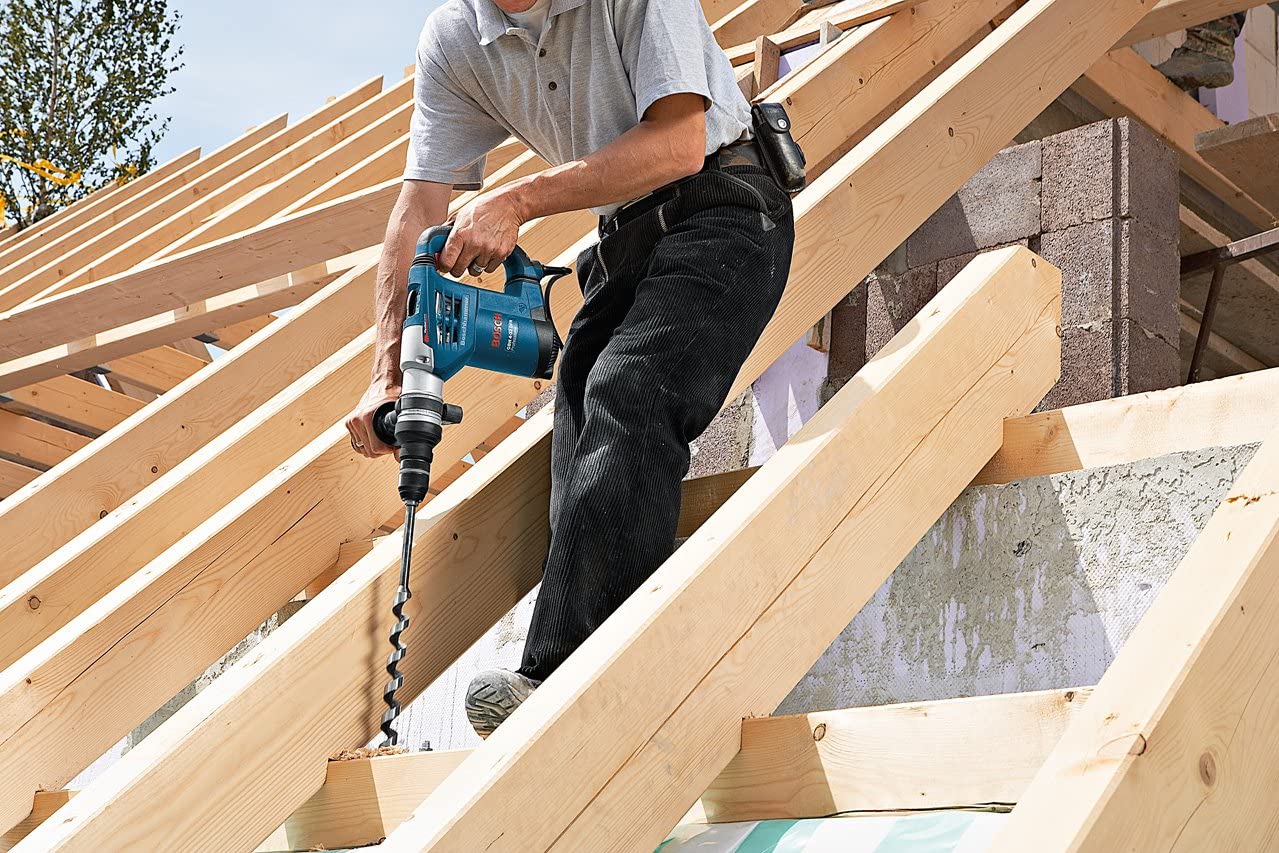Bosch Professional GBH 4-32 DFR Corded 110 V Rotary Hammer Drill with SDS Plus, Navy Blue - Image 4