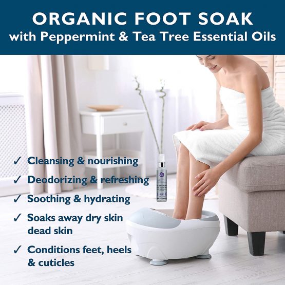 Organic foot soak hard skin foot soak dry feet cracked heels peppermint foot soak organic aloe vera peppermint tea tree oils foaming foot soak remove dry skin feet cracked heels - Image 2