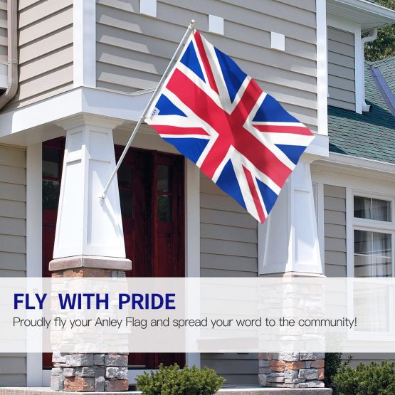 ANLEY Pack of 2 Fly Breeze 3x5 Foot United Kingdom UK Flag - Vivid Color and UV Fade Resistant - Canvas Header and Double Stitched - British National Flags Polyester with Brass Grommets 3 X 5 Ft - Image 2