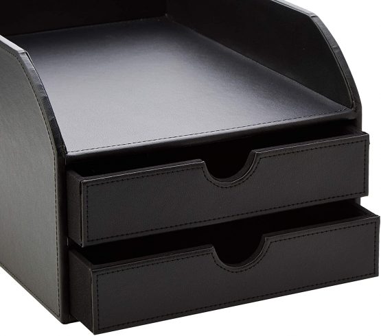 OSCO Faux Leather 2 Tier Sorter with Letter Tray - Image 3