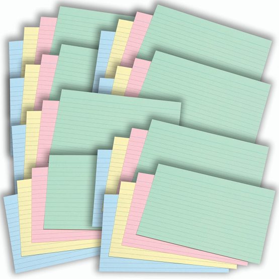 [800 Pack] A6 Revision Cards 6x4 Coloured Record Cards FlashCards Ruled (6"x 4") 152mm x 102mm Blank Flash Cards Index Cards