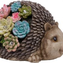 TERESA'S COLLECTIONS Hedgehog Garden Ornaments with Solar Powered Lights, Waterproof Resin Garden Statue Outdoor Figurines for Patio Lawn Yard Decorations, 21cm