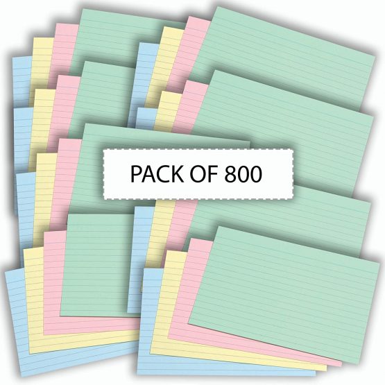 [800 Pack] A6 Revision Cards 6x4 Coloured Record Cards FlashCards Ruled (6"x 4") 152mm x 102mm Blank Flash Cards Index Cards - Image 2