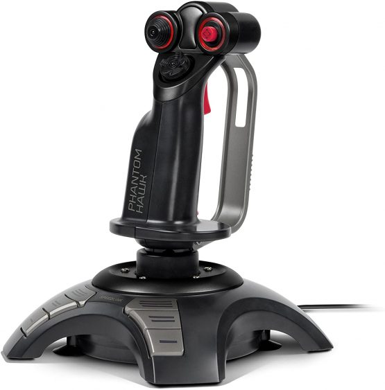 Speedlink Phantom Hawk Gaming Flight Stick for PC SL-6638-BK, Throttle Controller, 3 Control Dimensions, 8-Way Coolie Hat, Force Vibration, 12 Assignable Fire Buttons, Black - Image 3