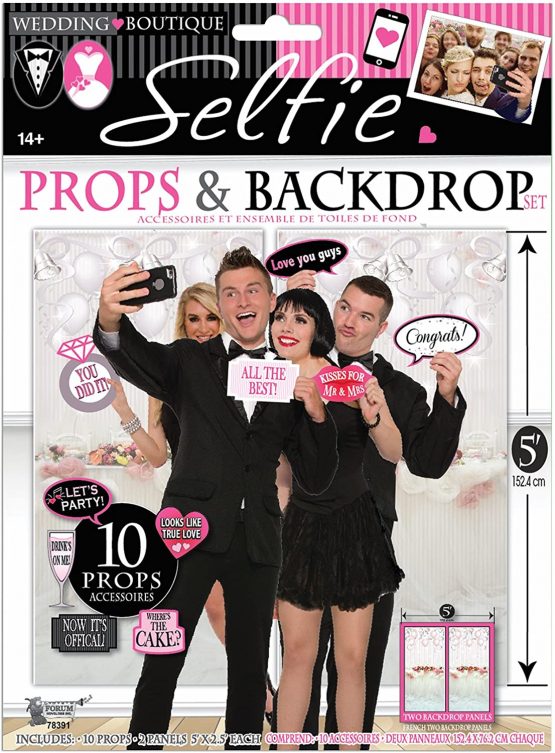 Forum Novelties X78391 Wedding Photo Booth Set, Multi-Colour, One Size