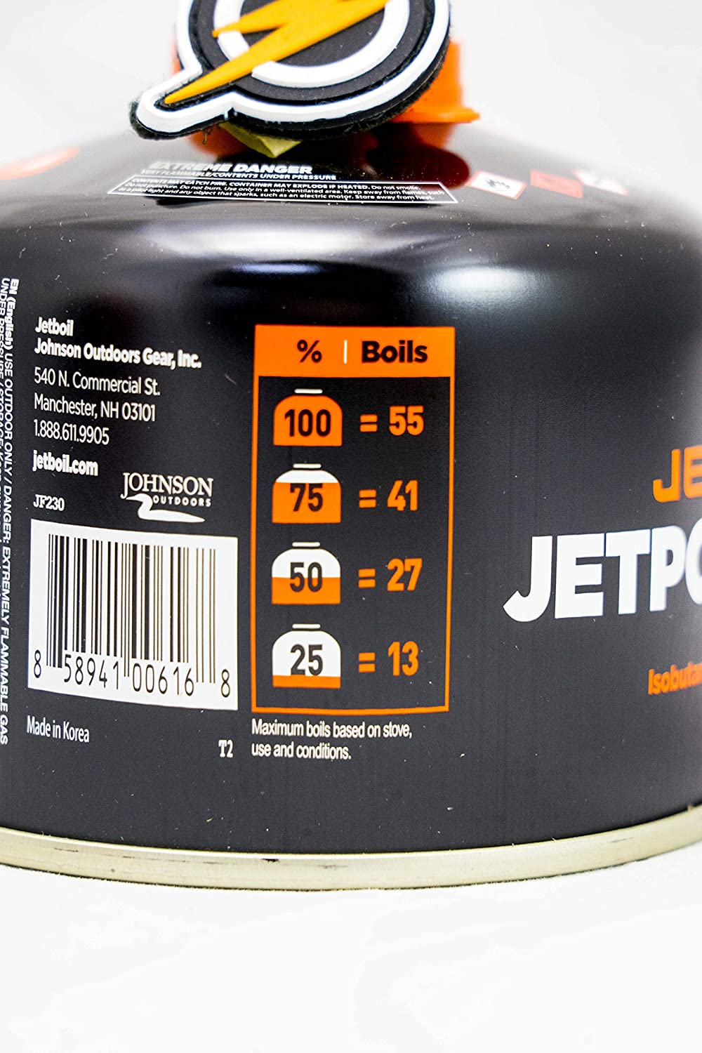 Jetboil Jet Boil Jetpower Propane/Isobutane Gas Stove Gas In 100g, 230g ...