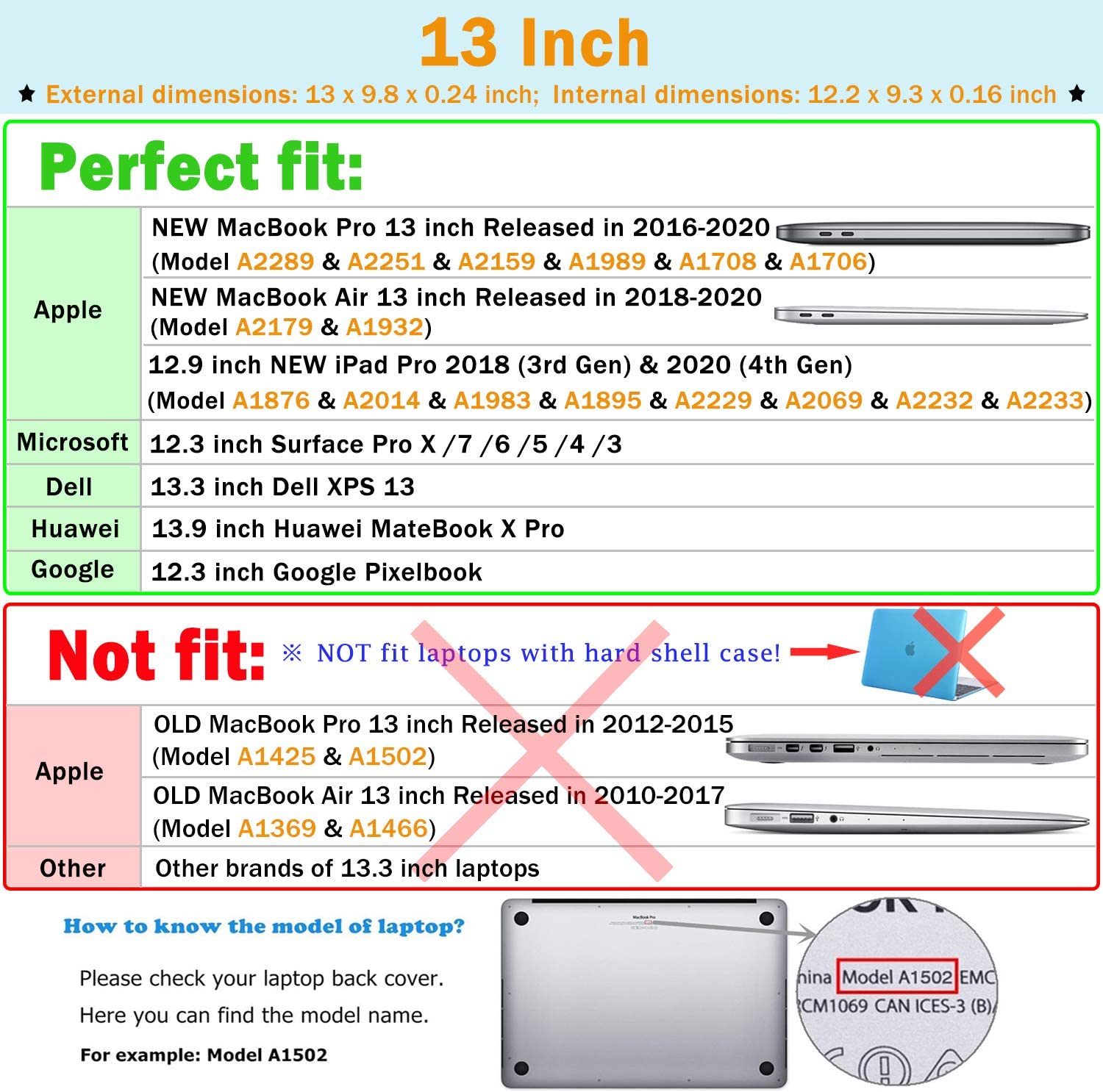 HYZUO 13 Inch Laptop Sleeve PC Case for MacBook Pro 13 M2 M1 2026-2016, 13" MacBook Neo 2026 A3404 - Image 2
