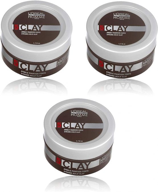 Loreal LP Homme Clay Paste 3 x 50 ml Styling Intensiver Matt-Effekt für starke Fixierung