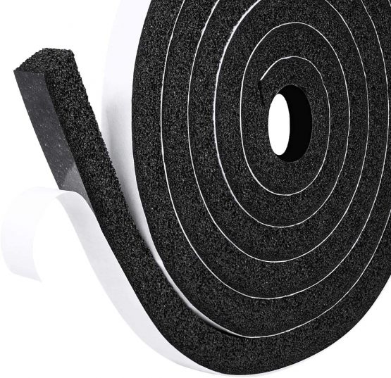 Fowong LowDensity Foam Weather Stripping Tape, 12mm(Width) X 12mm(Thick), Window Door Air