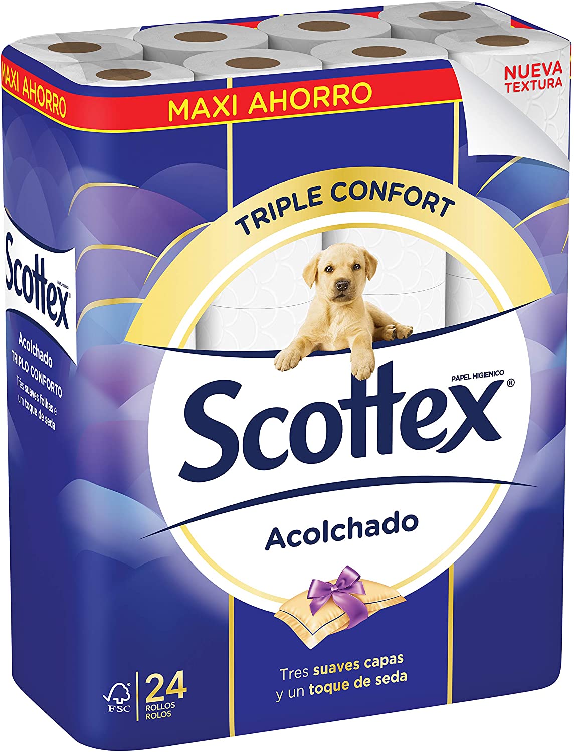 Scottex quilted P24 - toilet paper, 24 rolls, White, 24 count (Pack of 1) - Image 2