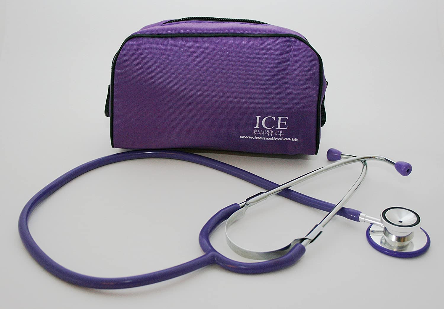 ICE Medical Purple Stethoscope - Dual Head in Purple Bag, 2 Count (Pack of 1)