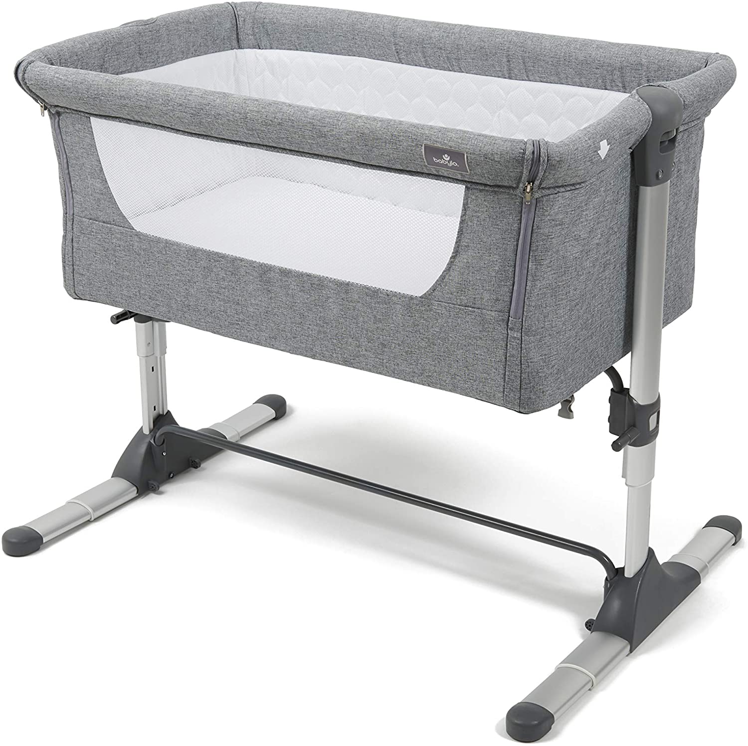 Babylo Snuggle Cuddle Co Sleeper, Slate Grey, Length 96cm