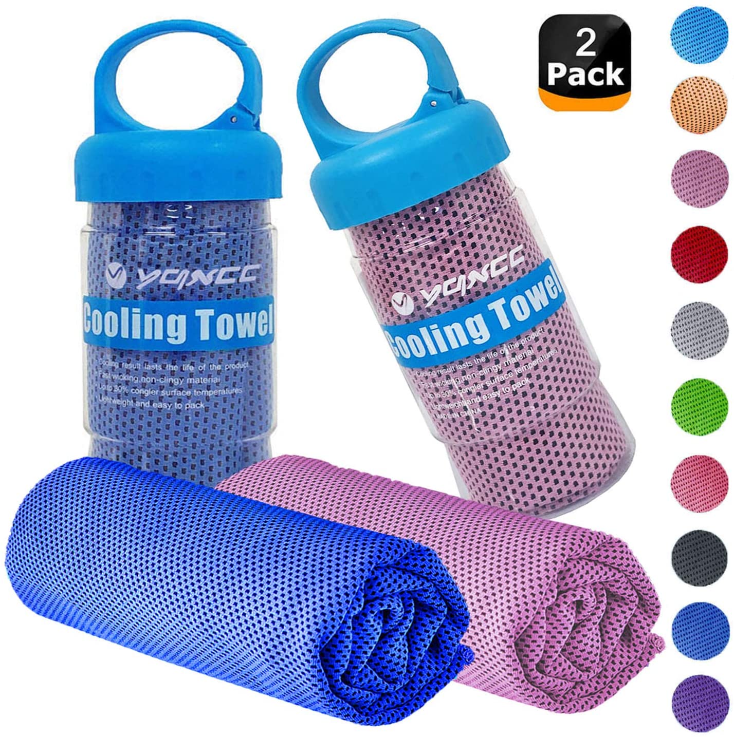 YQXCC Cooling Towels, Dark Blue/Pink, 120*30 CM
