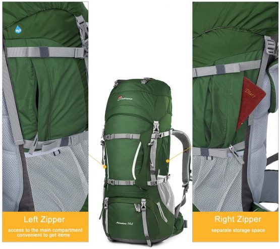 MOUNTAINTOP 50L/70L Hiking Backpack water-resistant Internal Frame Backpacks Large Trekking Mountaineering Rucksack with Rain Cover for Men Women Cover Outdoor - Image 4