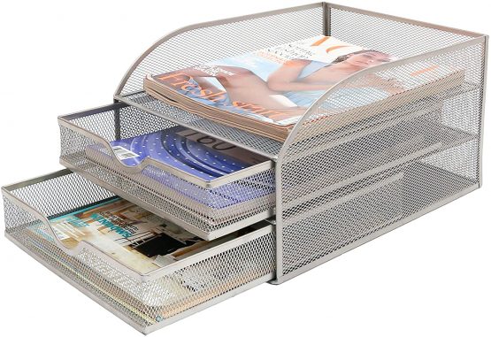 OSCO Wiremesh 2 Drawer Papersorter - Silver - Image 2