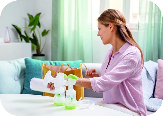 MAM Double Electric Breast Pump, Multi-Setting Electric Breast Pump for On the Go, Double Breast Pump Equipped with Anti-Colic Bottle and Milk Containers - Image 3