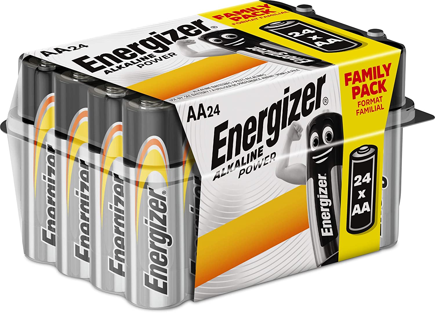 Energizer Aa Pack Of 24 Alkaline Batteries E300456400, Black, 24 count (Pack of 1)