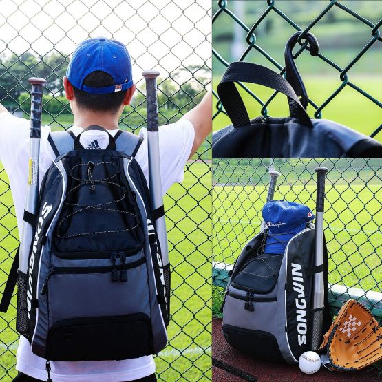 Baseball Bag Baseball Backpack with External Helmet Holder for