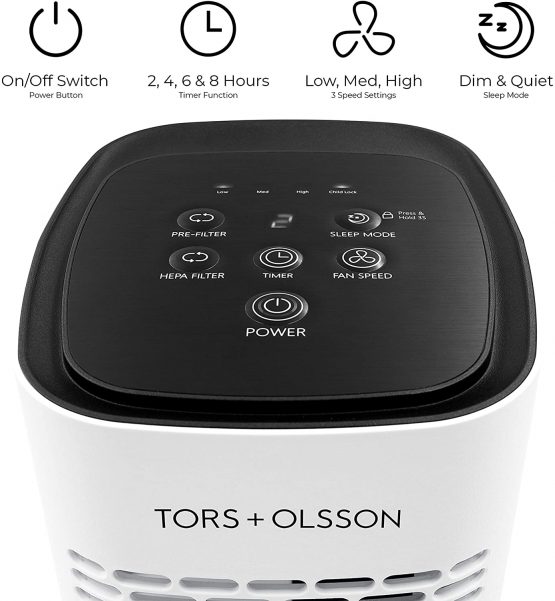 Tors & Olsson Air Purifier with HEPA and Carbon Filters / Home and Office Use / Helps Relieve Allergies & Improves Sleep Quality / Optional Replacement Filters (T31 2 Stage Air Purifier) - Image 3