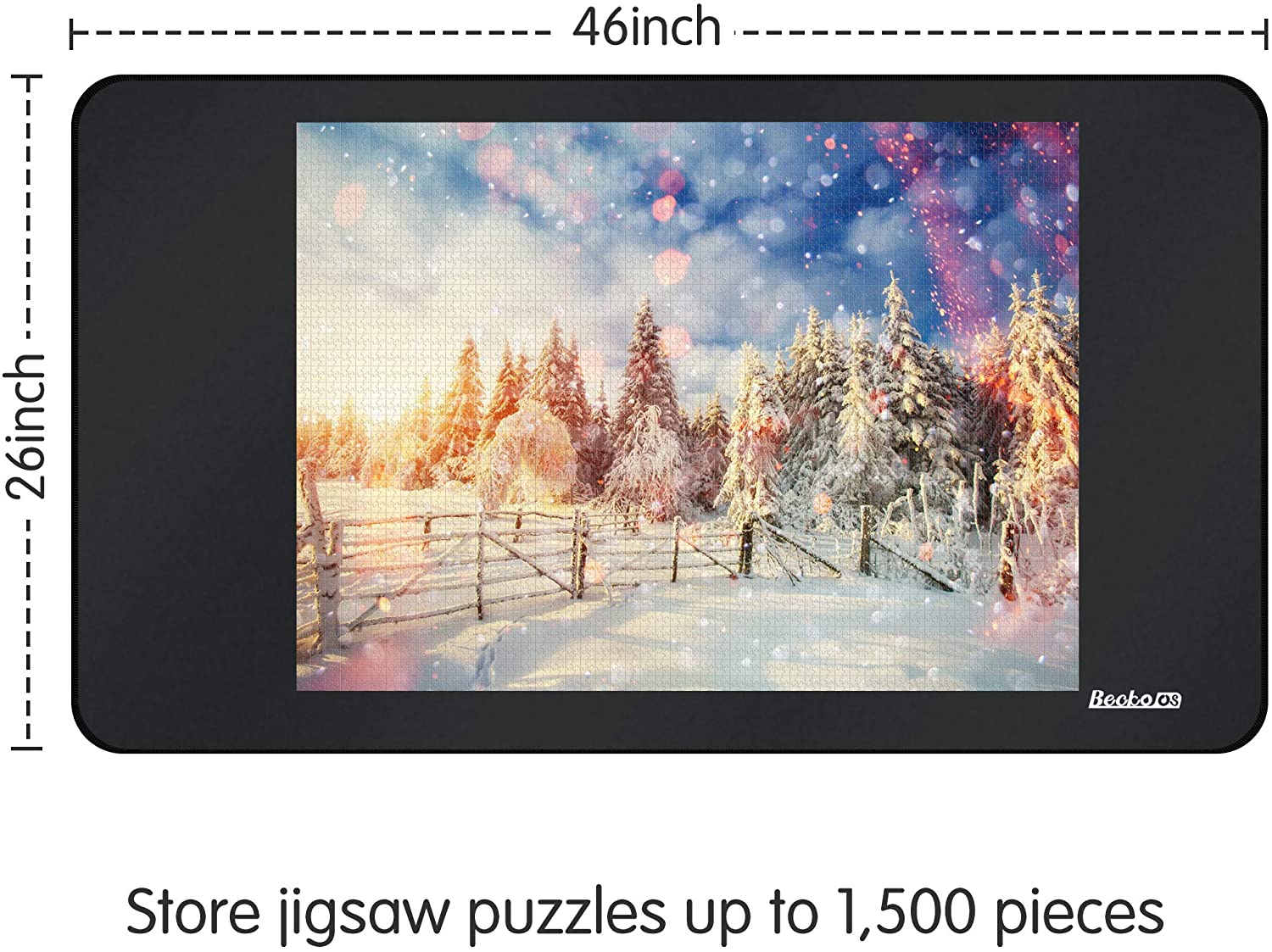 Becko Puzzle Roll Mat Jigsaw Storage Mat with Foam Roller, Jigroll Up to 1,500 Pieces, Upgraded