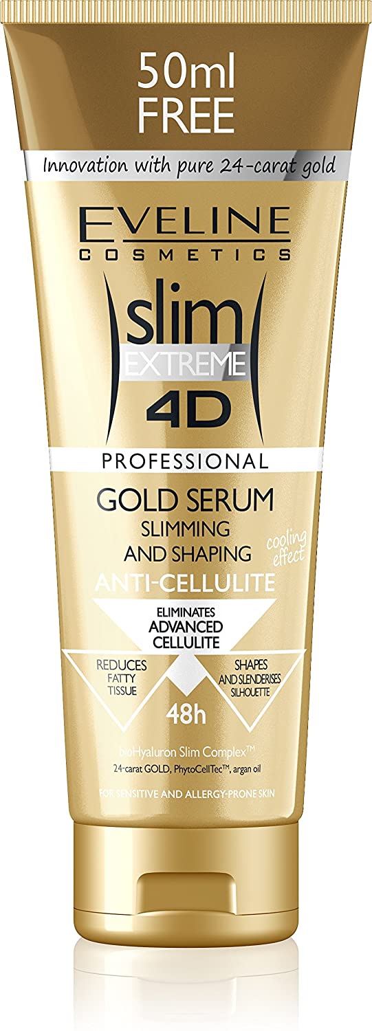 Eveline Slim Extreme 4D gold serum slimming and shaping 250ml anticellulite, 250 ml (Pack of 1)