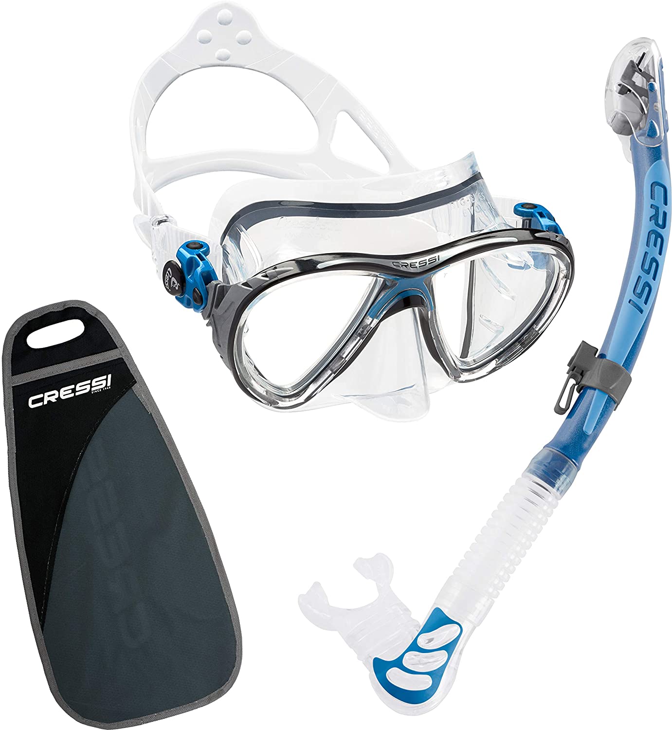 CRESSI Big Eyes Evolution & Alpha Ultra Dry, clear/blue, Clear - Blue