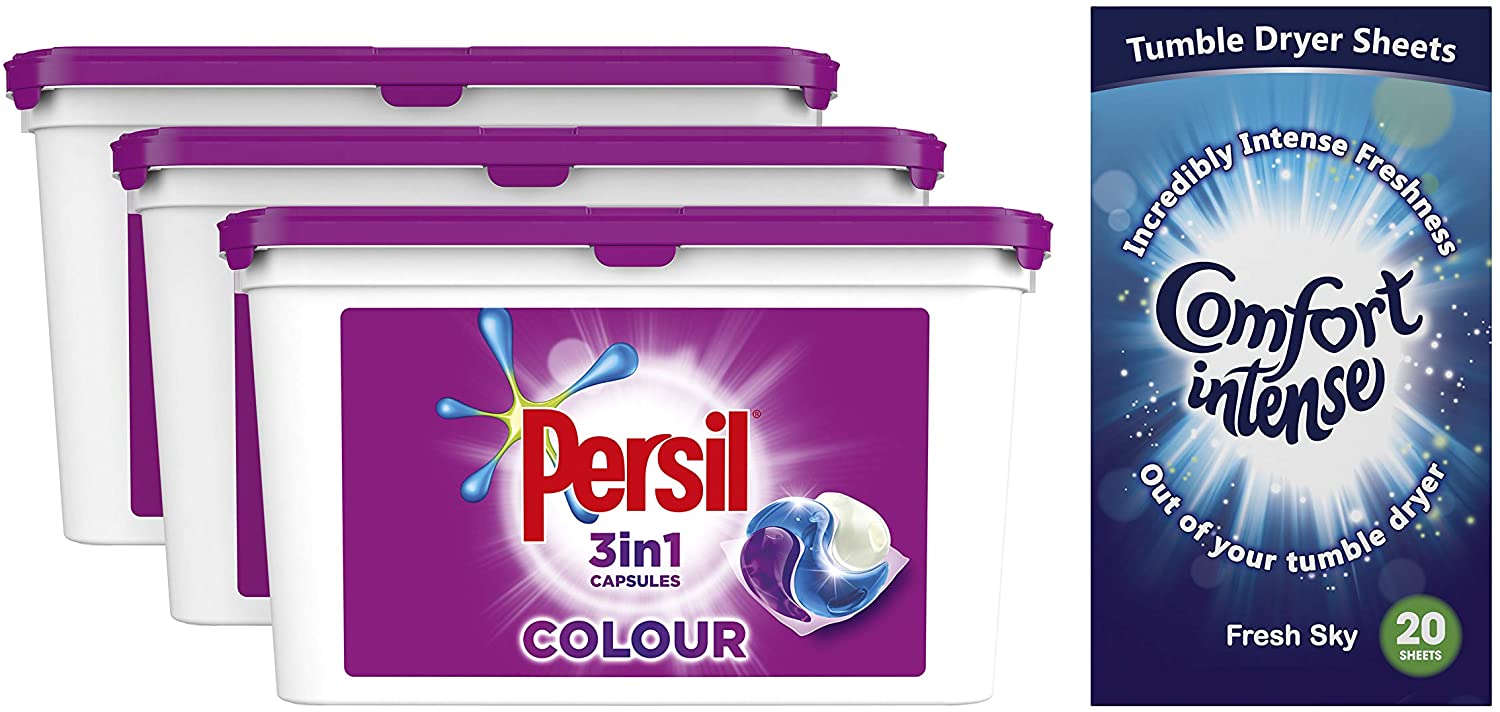 Persil Colour Washing Detergent Laundry Capsules Total 6 month supply 114 Washes and FREE