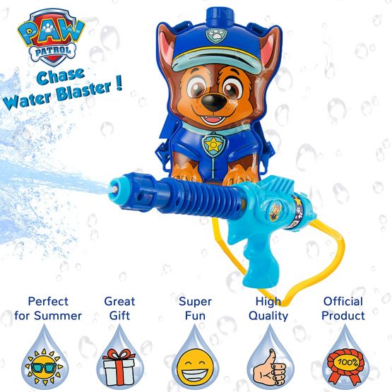 PAW PATROL Outdoor Toys For Children, Garden Toys For Toddler With Chase, Water Blaster Backpack, Portable Water Gun With Adjustable Straps, Fun Kids Outdoor Games From Age 3+ - Image 2