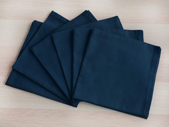 AMOUR INFINI Cotton Napkins | 12 Pack | 45 x 45 cm | 100% Ring Spun Premium Cotton |Dinner Napkins | Highly Absorbent Cloth Napkins | Navy Blue - Image 2