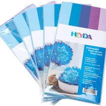 5 x HEYDA Tissue Paper 50 x 70 cm Assorted Blue