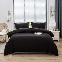 AYSW Bedding Set and Fitted Sheet Double Size 4 Pieces 100GSM Brushed Microfiber Duvet Cover with Pillowcases Luxury with 30cm Deep Pocket Bed Sheet Soft Duvet Cover Fade Resistant Grey