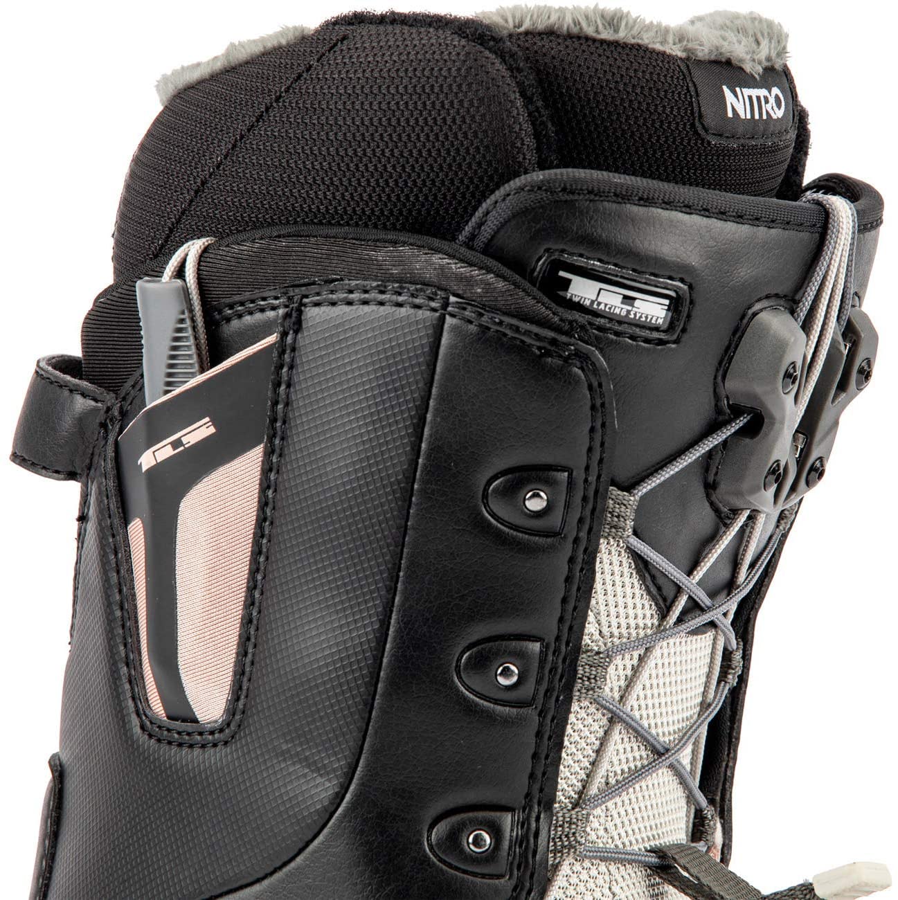 Nitro Snowboards Women's Crown TLS '20 All Mountain Freeride Freestyle Quick Lacing System Boat Snowboard Boot, Black-Rose, 27.0 - Image 4